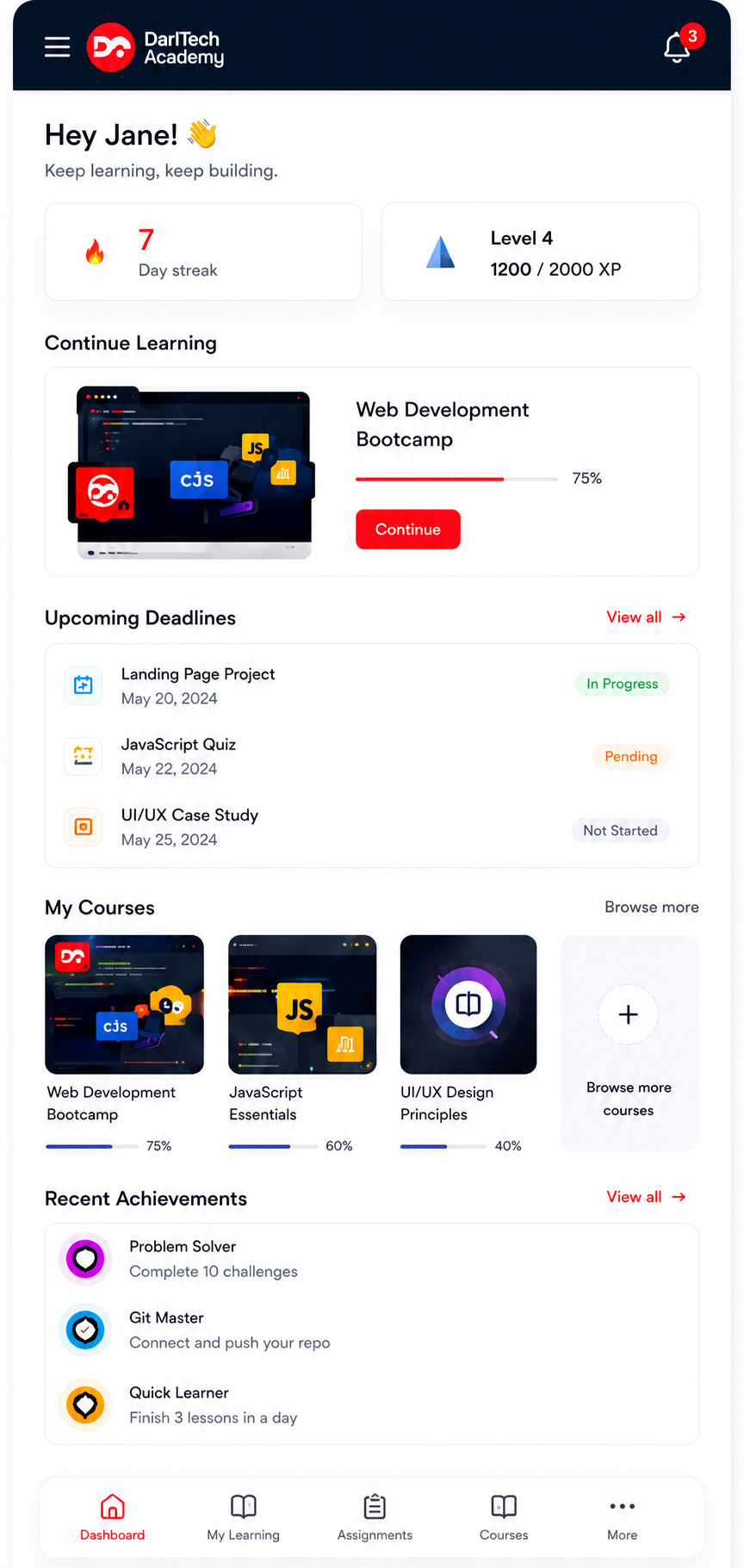 DarlTech Academy screen